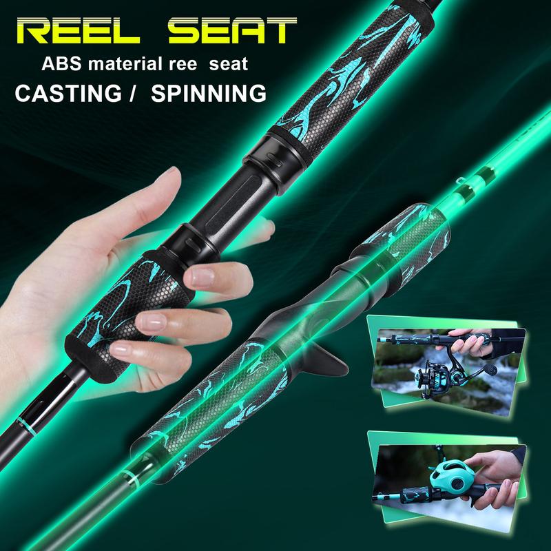 Sougayilang Fishing Rods,Ultra-Sensitive Carbon Spinning Spinning Rod & Casting Rod Zirconium Oxide Ring Stainless Steel Guides, SuperPolymer Handle