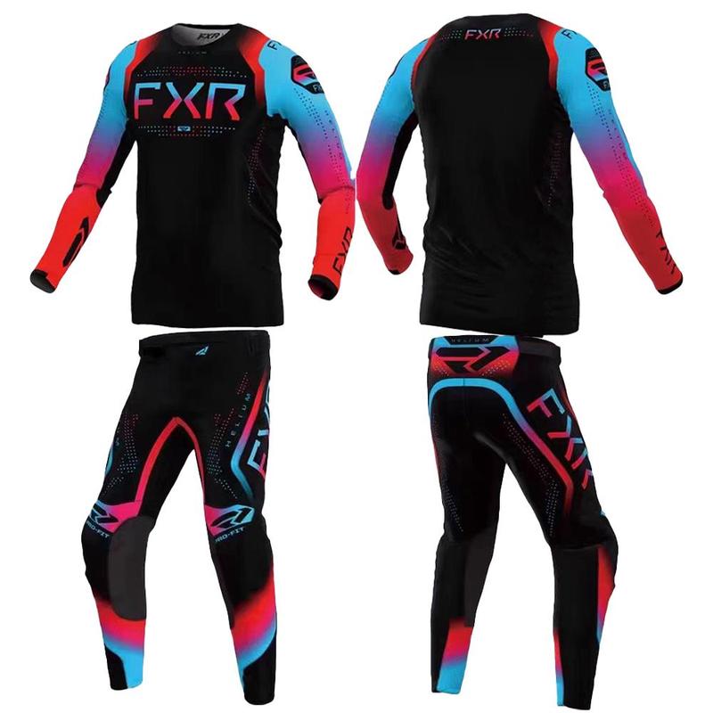 Motorcycle Riding Suit, 2 Counts set Off-road Racing Motorcycle Riding Suit, Mountain Bike Speed Reduction Comfortable and Breathable Motorcycle ATV Set Combination