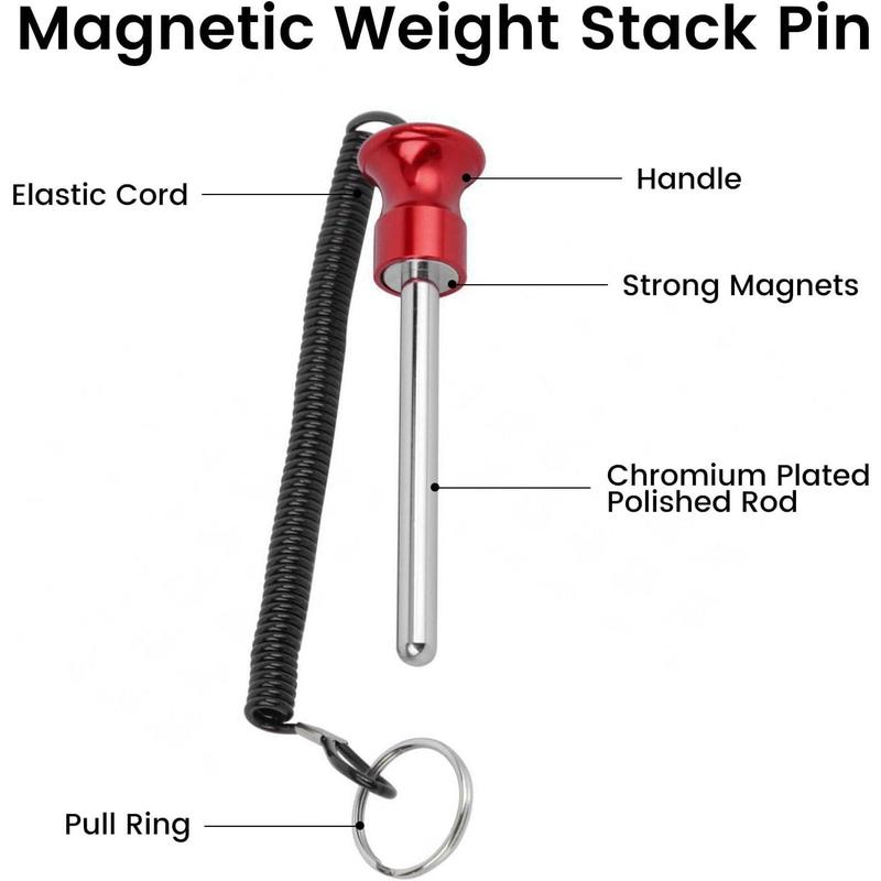 Universal magnetic weight pin with pull cord strength training equipment for commercial gym or home gym