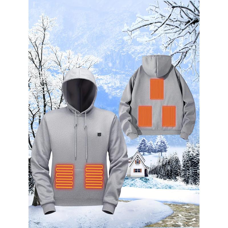 Women's Heated Hoodie Heated Sweatshirt Coat USB Electric Jacket with 3 One Heating Level and 5 One Heating Zone, Suitable for Outdoor Camping, Cycling, Hiking, Fishing, Skiing (Battery Pack Not Included)