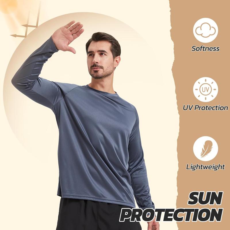 7 Pack Long Sleeve Shirts for Men - Dry Fit Moisture Wicking Sun Protection UV UPF T-Shirts for Fishing Workout Gym