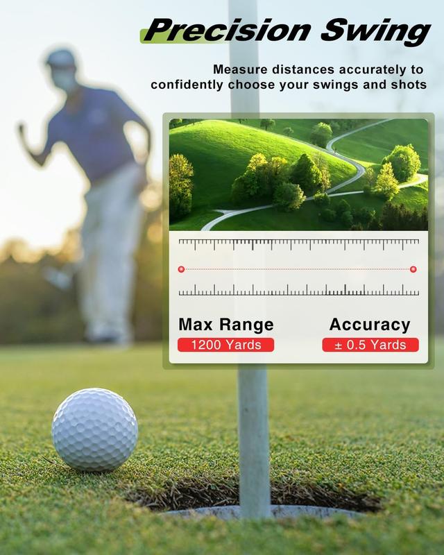 Range Finder Golf Rangefinder with Slope, Laser Range finder with Flag Pole Lock Vibration, 1200 Yards, 7X Magnification for Golf Hunting, Rechargeable rangefinder with Magnet Mount - Ideal for Golfer