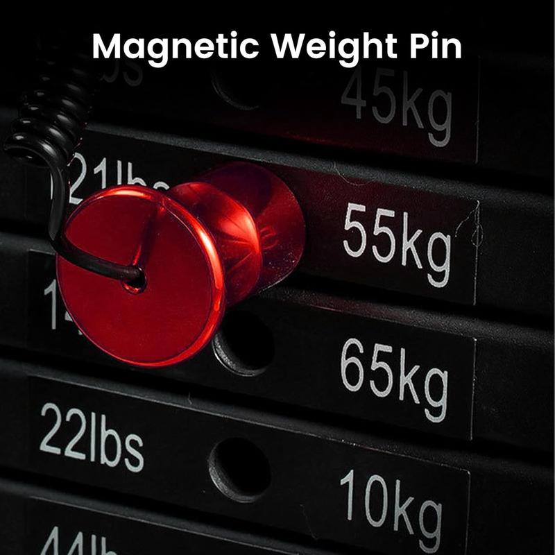 Universal magnetic weight pin with pull cord strength training equipment for commercial gym or home gym