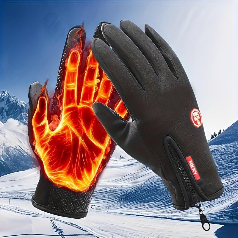 Winter Warm Gloves, 1 Pair Men's and Women's Outdoor Cycling Gloves Warm Plush Lining for Sports, Fishing, Autumn Travel, Waterproof Windproof and Non-slip Touch Screen Gloves Birthday Gift, Christmas Gift, Halloween Gift