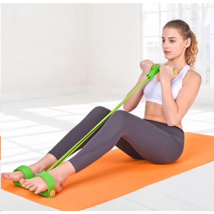 Sports exercise pedal tensioner, exercise rope fitness equipment, slim belly and arms pedal tension rope, sit-up assistant, rubber equipment