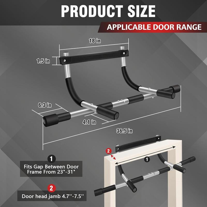 Upgrade Doorway Pull Up Bar - Max Capacity 440 lbs, Portable Fitness Workout Bar