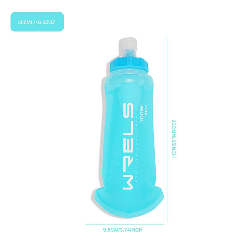 300ml Sports Water Bottle, 1 Count Foldable Soft Water Bottle, Portable Silicone Bite Mouth Water Bag for Fitness Cycling Running