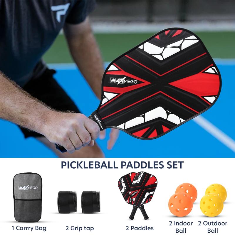 Pickleball Paddles Carbon Fiber set USAPA Approved - Durable, Lightweight Paddles for Men & Women