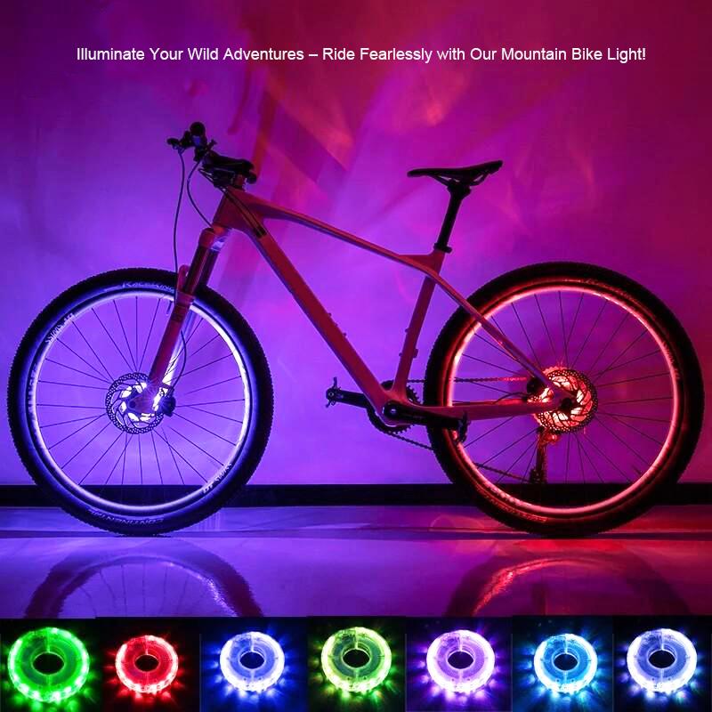 Rechargeable Bike Wheel Lights - Cool Led Bicycle Tire Lights, Safety Kids Adults Bike Hub Accessories for Boys Girls Men Women, Waterproof Bright Spoke Lights, Gifts for Cycling Disco Party light bike