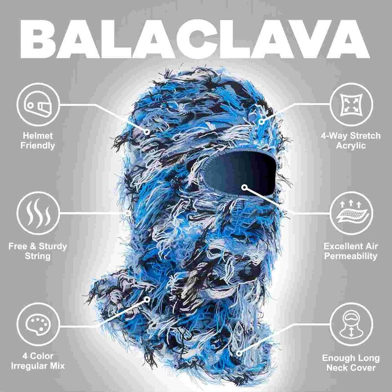 Mixed Cool Distressed Balaclava Mask for Party Delights and Winter Cycling Ventures