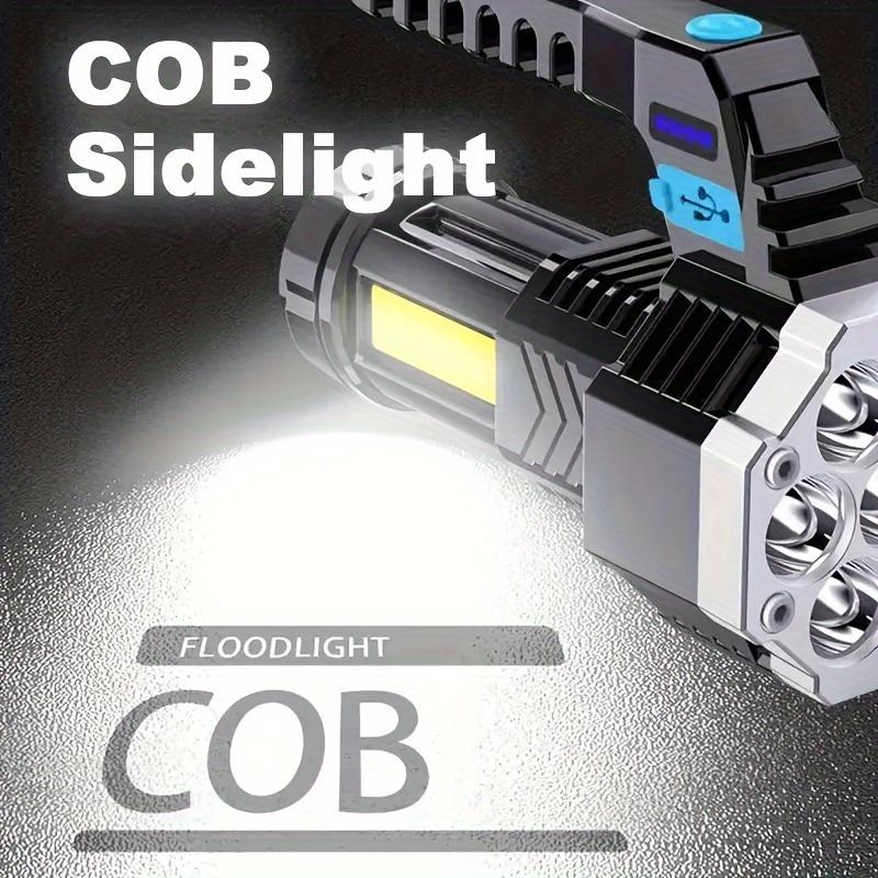 1pc high-power 7-led cob flashlight torch-rechargeable portable outdoor lantern with built-in battery and USB charging function