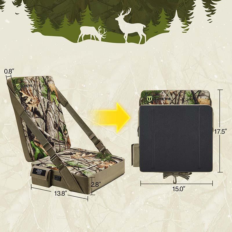 TIDEWE Hunting Heated Seat Cushion, Self-Supporting Water Resistant, Tree Stand, Warm Portable Seat Pads for Hunting, Camping, Fishing(Next Camo G2 & Vista)