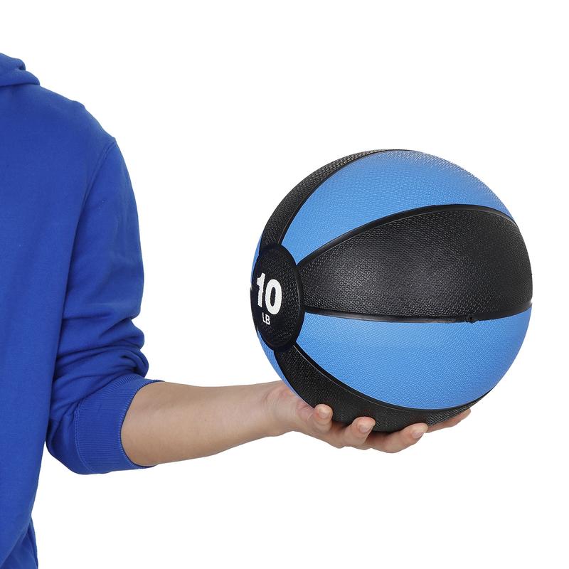 SuperDeal 10lbs Workouts Exercise Balance Training Medicine Ball, Blue & Black