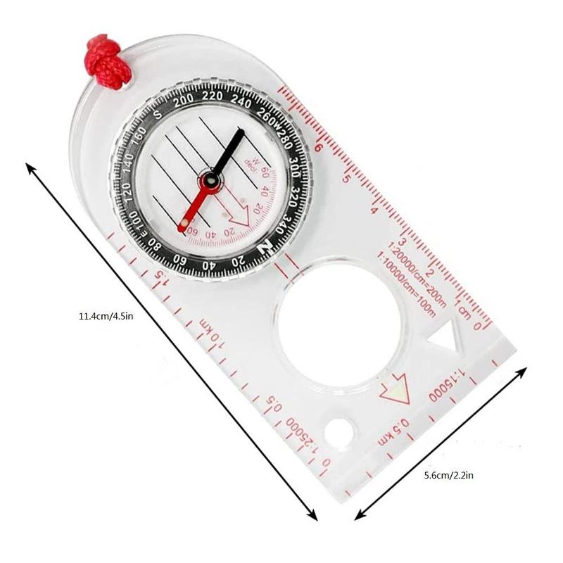 Multifunctional Waterproof Navigation Compass, Ruler with Adjustable Lanyard, Multifunctional Compass for Explorer Hiking & Navigation