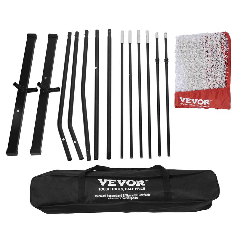 VEVOR Freestanding Volleyball Training Net for Indoor or Outdoor Use, Adjustable Height Portable Net System with Carrying Bag, Professional Volleyball Practice Trainer for Hitting or Serving Drills