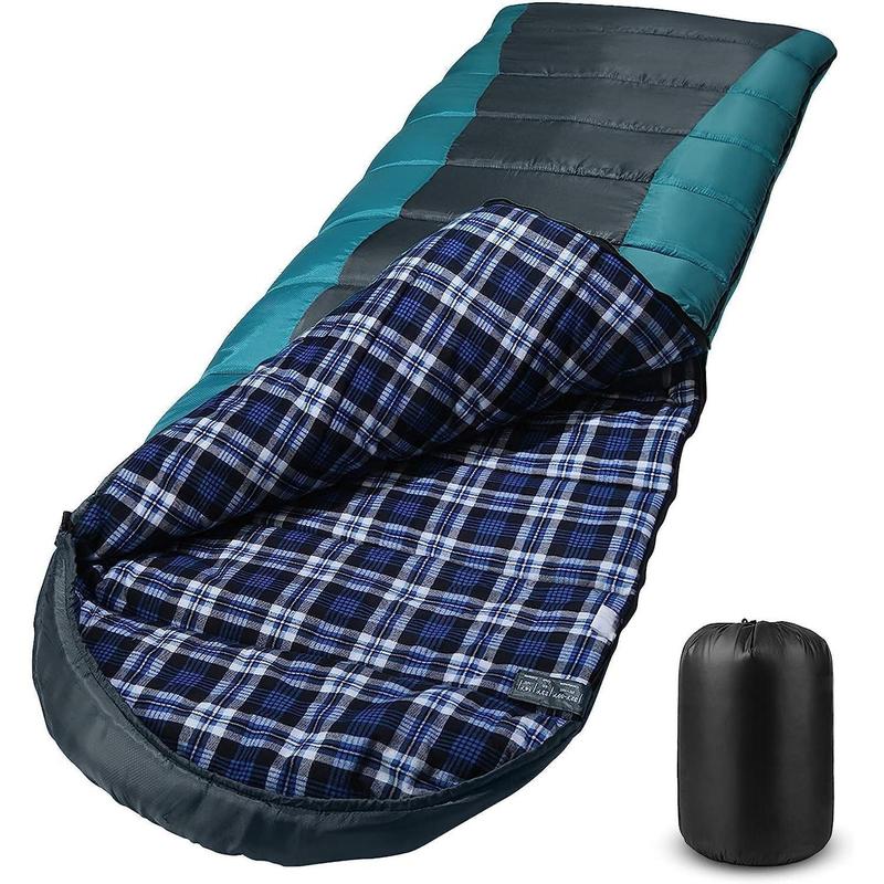 Sleeping Bag Winter | Flannel Lined 18℉ - 32℉ Extreme 3-4 Season Warm & Cool Weather Adult Sleeping Bags Large | Lightweight, Waterproof for Camping