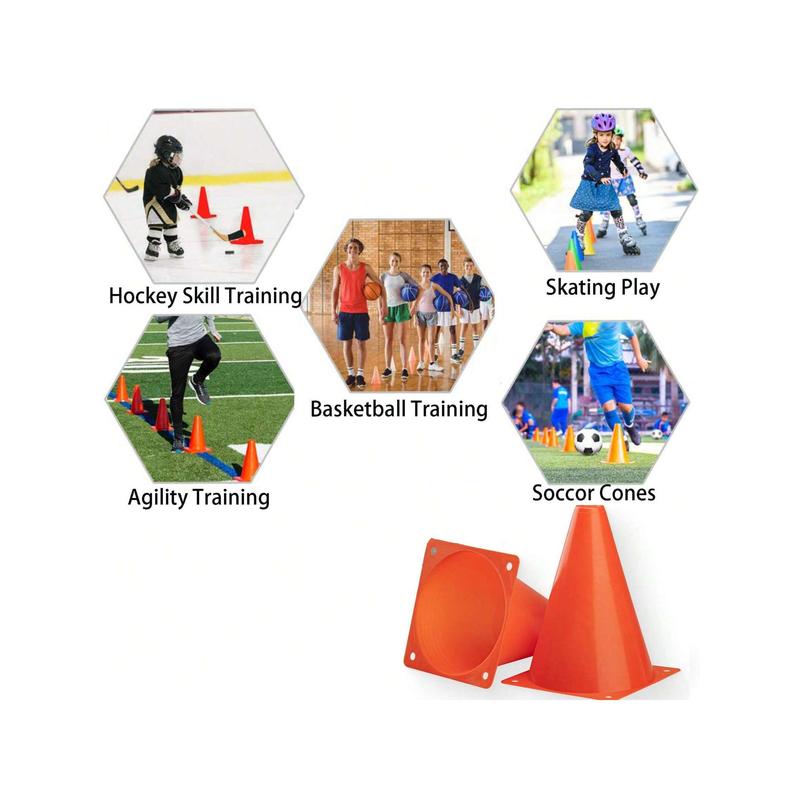 7 Inch Soccer Cones, 24 Pack Cones Sports Training Agility Field Marker Plastic Cones For Skating Basketball Football Practice Drills, Indoor Outdoor Activity Events Games Obstacle Course