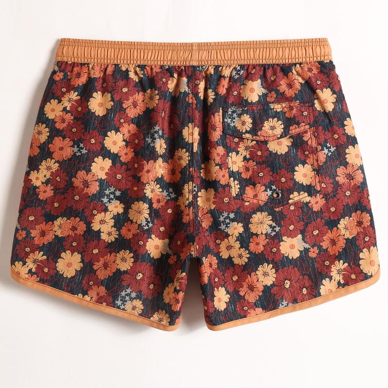 4.5 Inch Inseam Vintage Coreopsis Swim Trunks