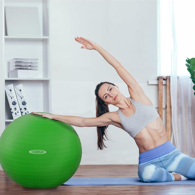 Anti-Burst and Slip Resistant Exercise Ball Yoga Ball Fitness Ball Birthing Ball with Quick Pump, 2,000-Pound Capacity, Multiple Colors and Sizes Fitvids