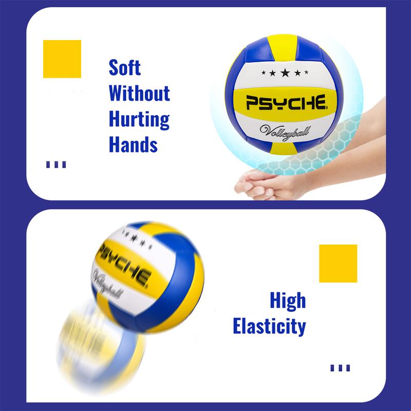 PSYCHE Volleyball For Beginner Volleyball Girl Volleyball Boys Official Size 5 Soft Volleyball Games Indoor Outdoor Beach Park Training Volleyball