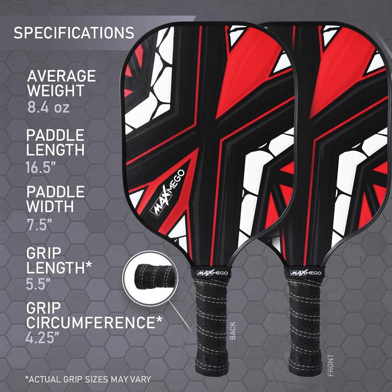 Pickleball Paddles Carbon Fiber set USAPA Approved - Durable, Lightweight Paddles for Men & Women