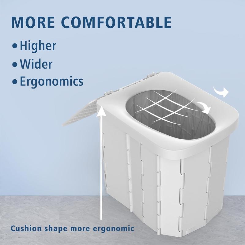 Portable Camping Toilet for Adults - Hapoon XL Portable Folding Toilet with Lid