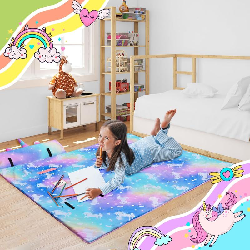 Nap Mat Unicorn Sleeping Bag with Reusable Pillow and Blanket Slumber Bag Daycare