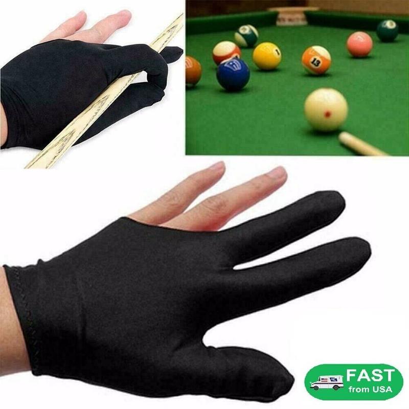 10× 3 Fingers Billiard Cue Pool Gloves Snooker Left Hand Nylon Accessories