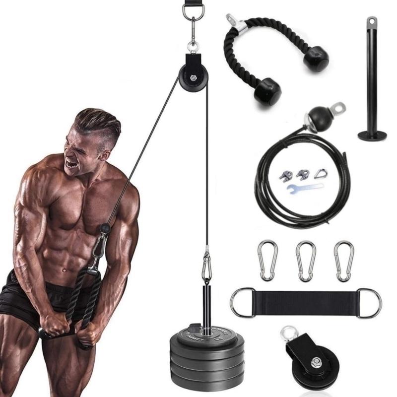 Cable Pulley System, 1 Set Home Gym Pull Down Weight Pulley System, Fitness Weight Lifting Rope, Workout Adjustable Machine Attachments for Home Gym