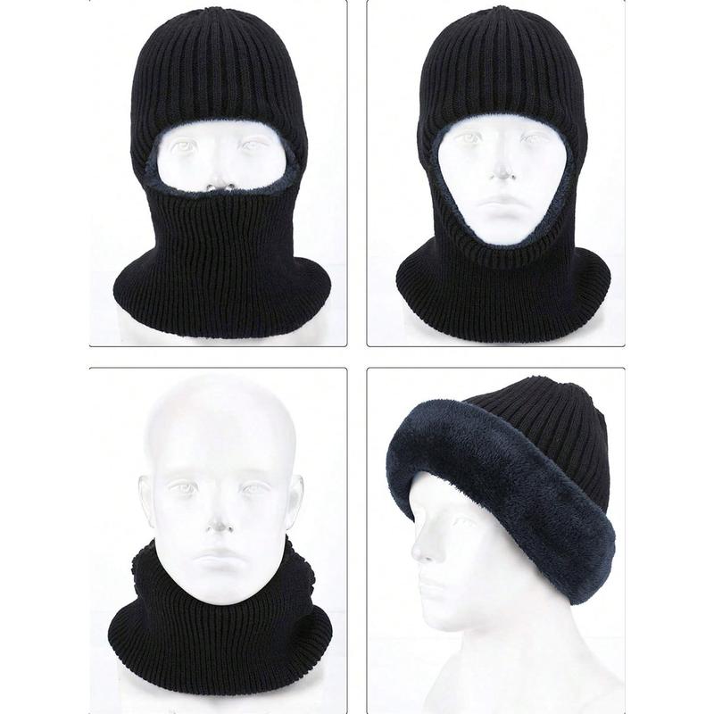 Fashion New Style Ski Mask for Men Winter Knitted Windproof Neck Full Face Mask Balaclava Hats 1 Hole Ski Mask Fleece for Men Women Winter Favors Face Scarf Winter