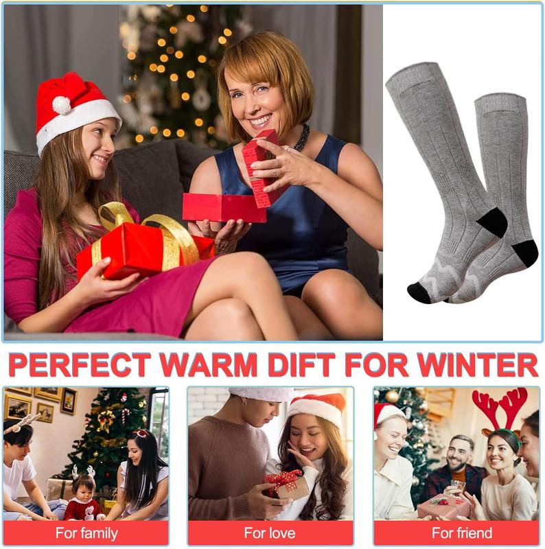 Electric Heated Socks Upgraded 8000mAh Battery Rechargeable Heated Thermal Socks Winter Warm Socks with 3 Heating Setting for Men Women to Sports Outdoor Heated Socks Camping Foot Warmer