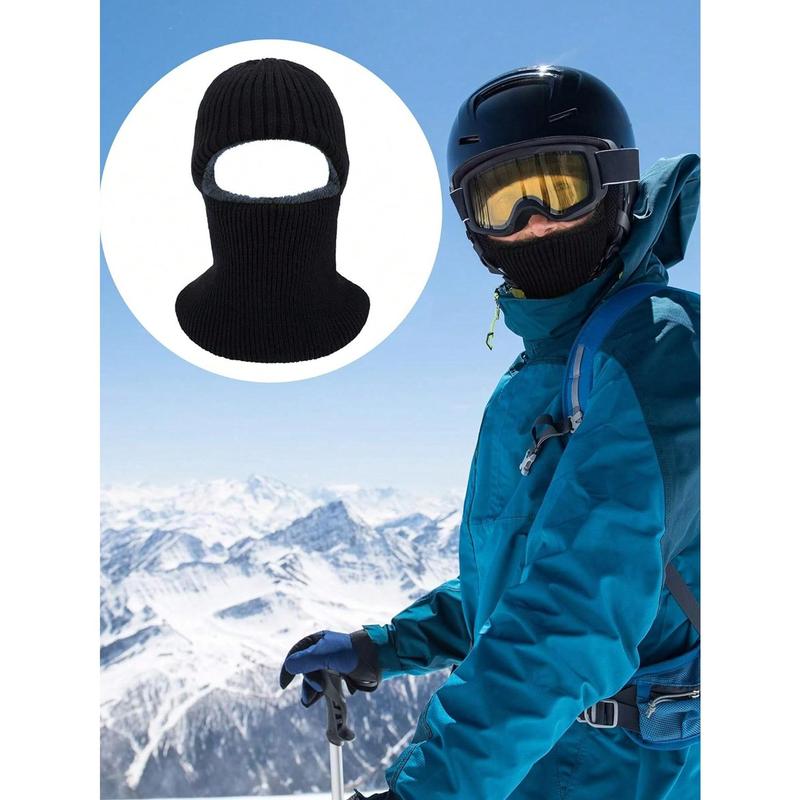 Fashion New Style Ski Mask for Men Winter Knitted Windproof Neck Full Face Mask Balaclava Hats 1 Hole Ski Mask Fleece for Men Women Winter Favors Face Scarf Winter