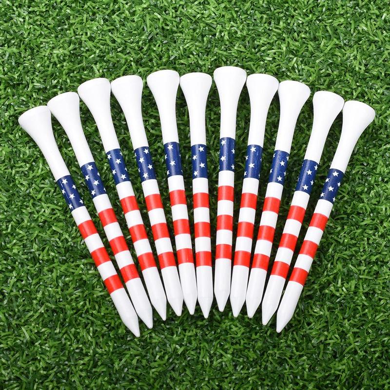 American Flag Style Pattern Golf Tee, Summer Gifts, 50pcs set Portable Simple Durable Golf Tee, Ball Sports Equipment for Indoor Outdoor Use, Golf Accessories, Christmas Gift