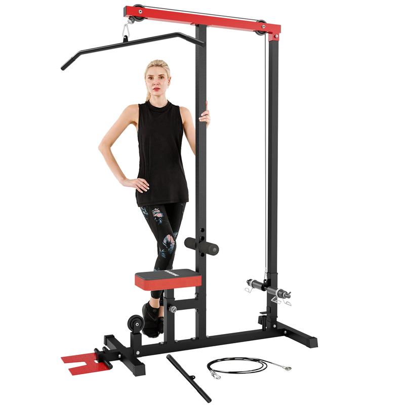 LAT Pulldown Machine Low Row Cable Pull Down Machine with Removable Steel Flip-up Foot Plate