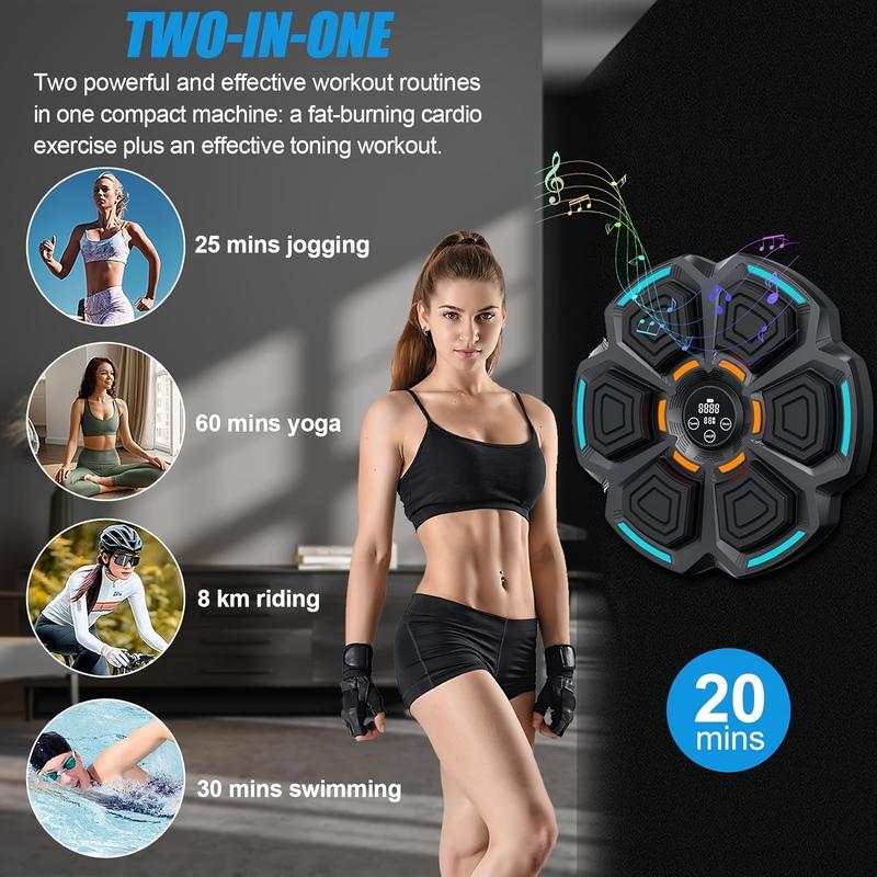 2024 NEW Pro Boxing Trainer - Wireless, LED Electronic, Wall-Mounted, Premium Gloves Included, Home Indoor Workout Equipment for Adults, Punching Pads, Electronic Music Boxing Machine for Fitness and Fun