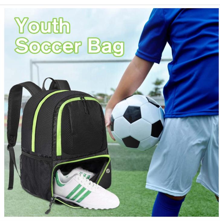 Soccer Backpack, Soccer Bag with Ball Holder, Water resistant Sport Equipment Bags Fit Basketball Volleyball Football