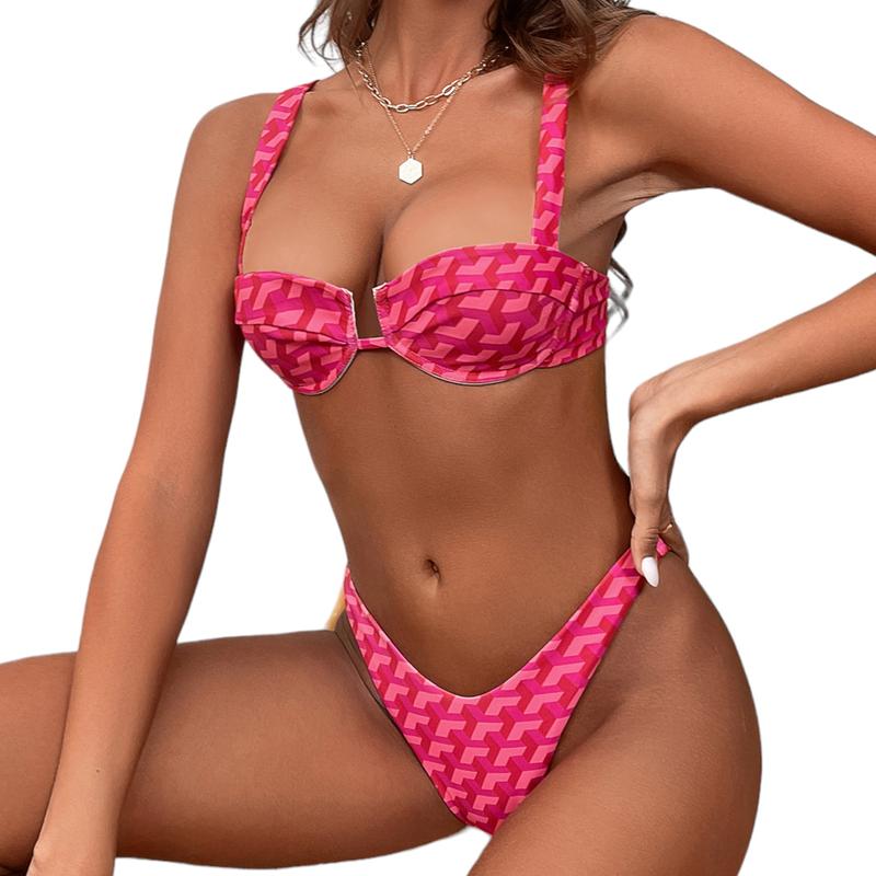 Women's  All Over Print Bikini for Summer 2024 Women's Swimsuit for Summer Beach Vacation Lady Comfort Swimsuit Womenswear #TikTokShopBlackFriday #TikTokShopCyberMonday