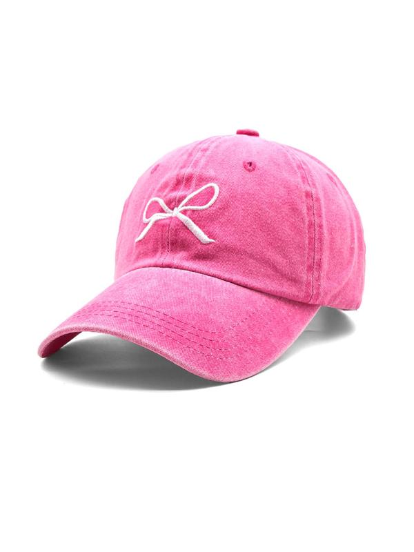 Bowknot Embroidery Baseball Cap, Casual Outdoor Sports Hat for Men & Women, Adjustable Sun Protection Cap for Daily Wear