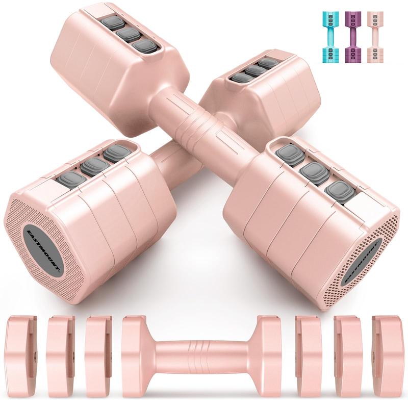 Weights Dumbbells Set of 2,Adjustable Dumbells for Women,4 in 1 Free Weights Each 2lb 3lb 4lb 5lb Hand Weights for Home Gym Exercise Training Pink