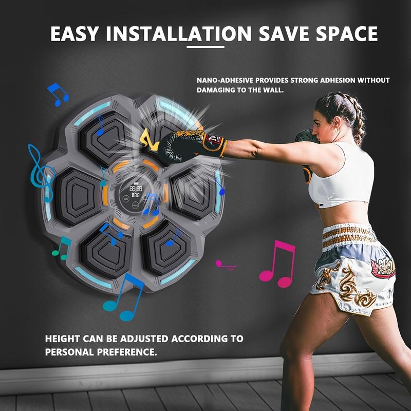 2024 NEW Pro Boxing Trainer - Wireless, LED Electronic, Wall-Mounted, Premium Gloves Included, Home Indoor Workout Equipment for Adults, Punching Pads, Electronic Music Boxing Machine for Fitness and Fun