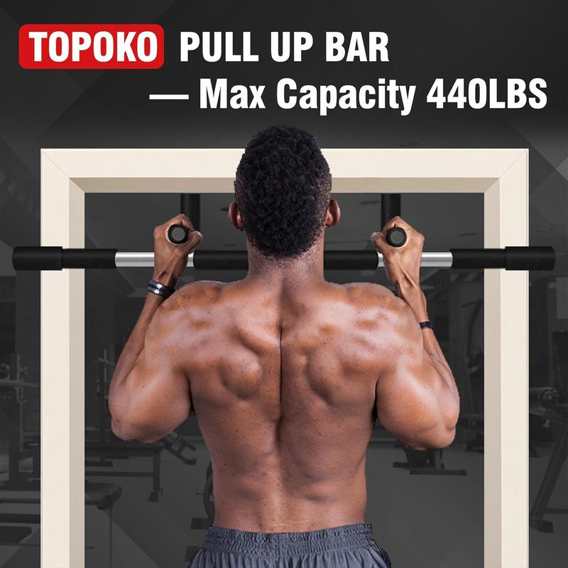 TOPO Upgrade Pull Up Bar for Doorway Multi-Grip Chin Up Bar Heavy Duty Pull Up Bar