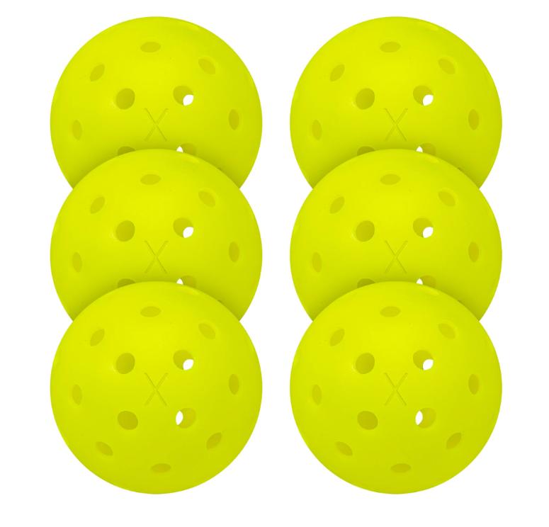 Franklin Sports X-40 Outdoor Pickleballs - USAPA - Regulation Size - Optic Yellow - 6 Pack - 0.92oz