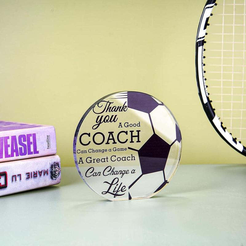 Acrylic Soccer Coach Gift, Thank You Gift for Coach, Desk Decoration, Thank You Gift for Football Coach, End-of-season Coach Gift