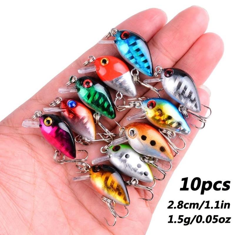 Fall Mixed Mini Fishing Lure Set, 58pcs set Mini Fishing Lures with Hook, Fishing Stuff, Fishing Accessories for Outdoor Fishing, Outdoor Recreation Equipment, Fishing Supplies, Fishing Gifts for Men, Christmas, Christmas Gift