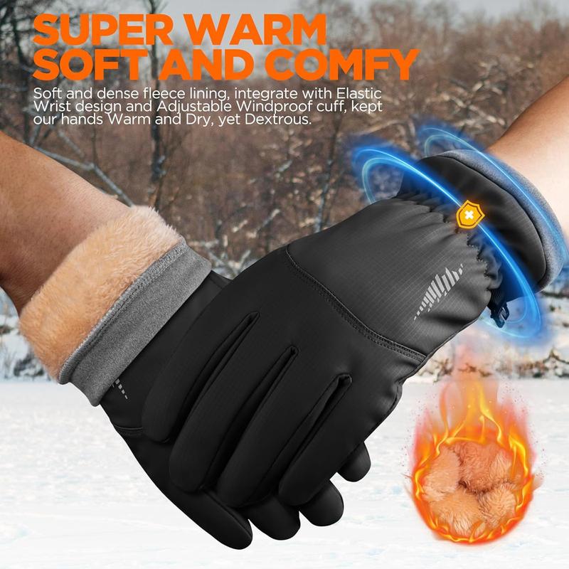 Winter Gloves Women Men Waterproof Windproof, Cold Weather Warm Gloves with Touchscreen Fingers, for Running, Driving, Cycling, Biking, Riding, Walking, Hiking, Outdoor Sports, Daily Work