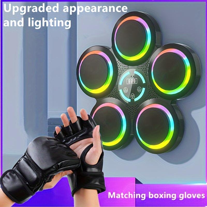 Height Adjustable Intelligent Music Boxing Machine with 9 Speed Modes, 25M Wireless Music Connection, LED Counting, and Boxing Gloves - Wall Mounted Sports Trainer