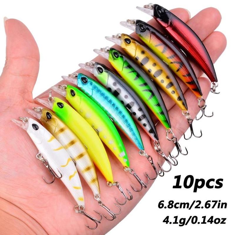 Fall Mixed Mini Fishing Lure Set, 58pcs set Mini Fishing Lures with Hook, Fishing Stuff, Fishing Accessories for Outdoor Fishing, Outdoor Recreation Equipment, Fishing Supplies, Fishing Gifts for Men, Christmas, Christmas Gift