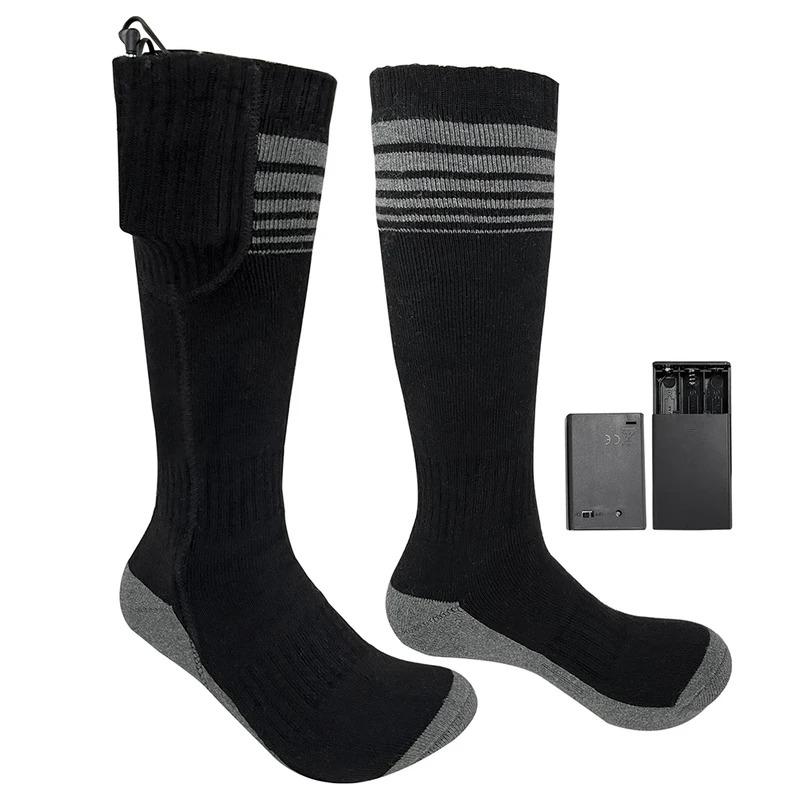 Winter Heated Socks Men Women Thermal Insulated Socks Foot Warmer USB Rechargeable Electric Heating Socks for Outdoor Sports Ski