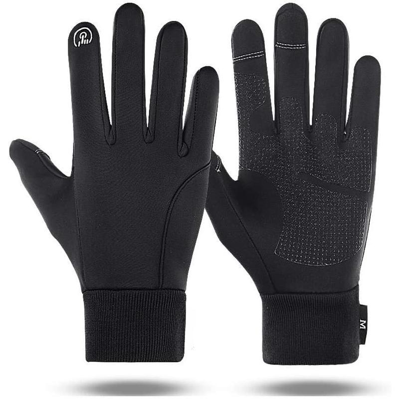 Winter Warm Gloves, Thermal Black Warm Gloves for Men Women Waterproof Touchscreen Non-Slip Freezer Gloves for Driving, Cycling,Hiking,Skating