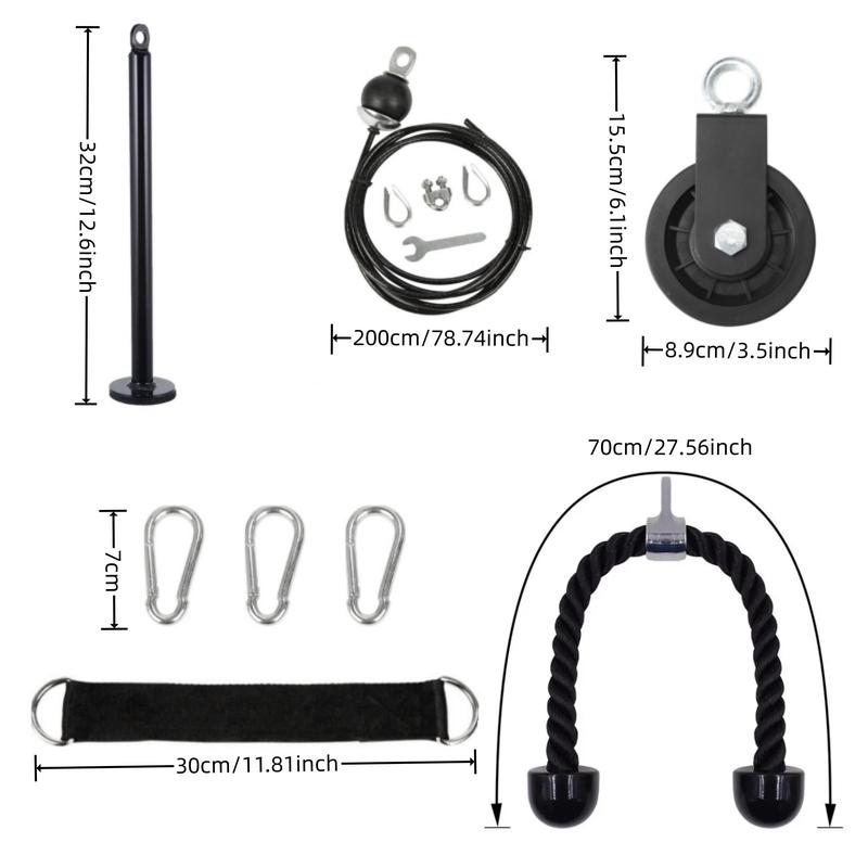 Cable Pulley System, 1 Set Home Gym Pull Down Weight Pulley System, Fitness Weight Lifting Rope, Workout Adjustable Machine Attachments for Home Gym